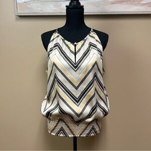 White House Black Market Sleeveless Blouse Sz 12